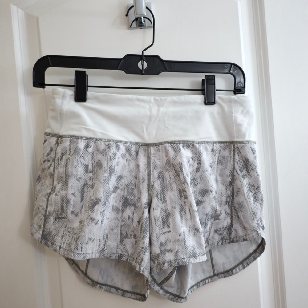 lululemon athletica White and Gray Athletic Shorts